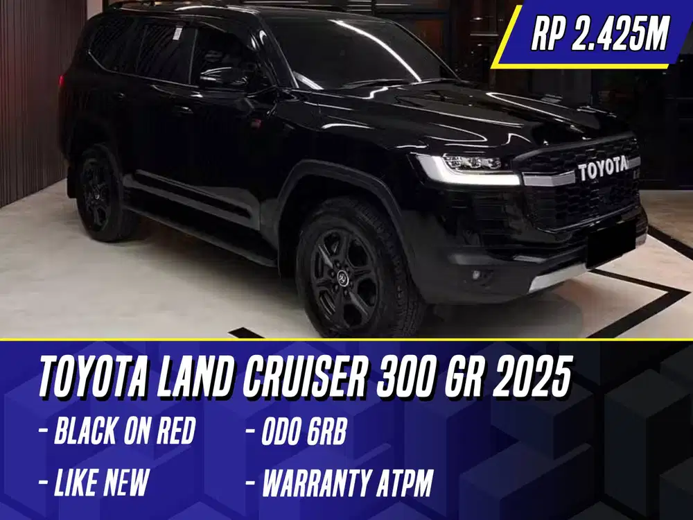 Toyota Land Cruiser 300 GR 2025 Facelift Black on Red Hitam LC LC300