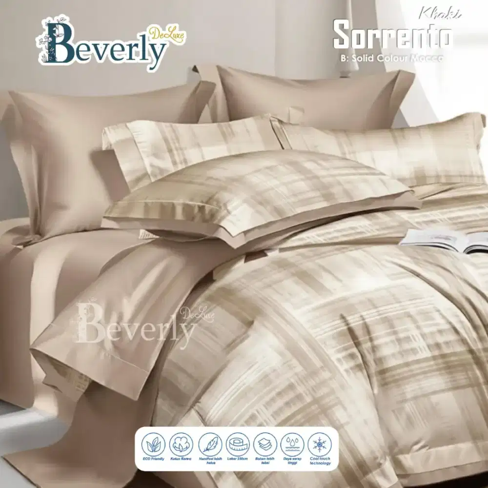 Seprei katun dingin premium abstrak brown