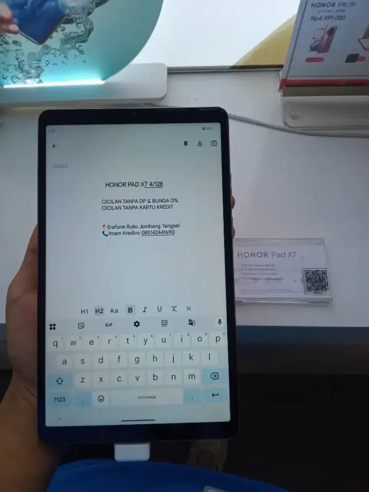 HONOR PAD X7 4/128GB Cicilan Tanpa DP