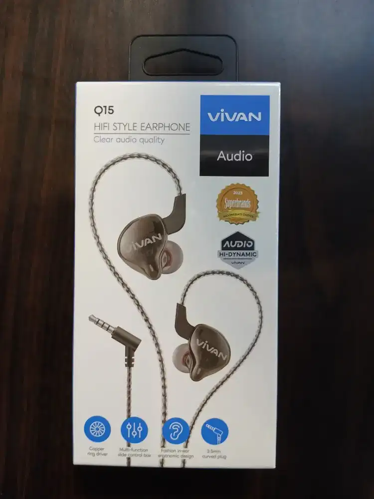 VIVAN Q15 Headset Wired Hifi Style Earphone Clear Audio Quality