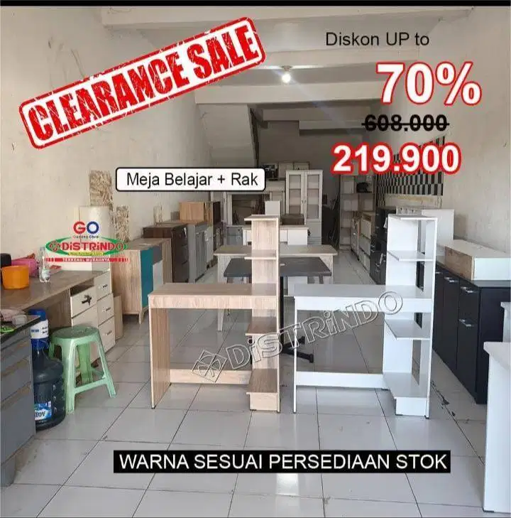 CLEARANCE SALE  UP TO 70 % BUFFET MEJA BELAJAR