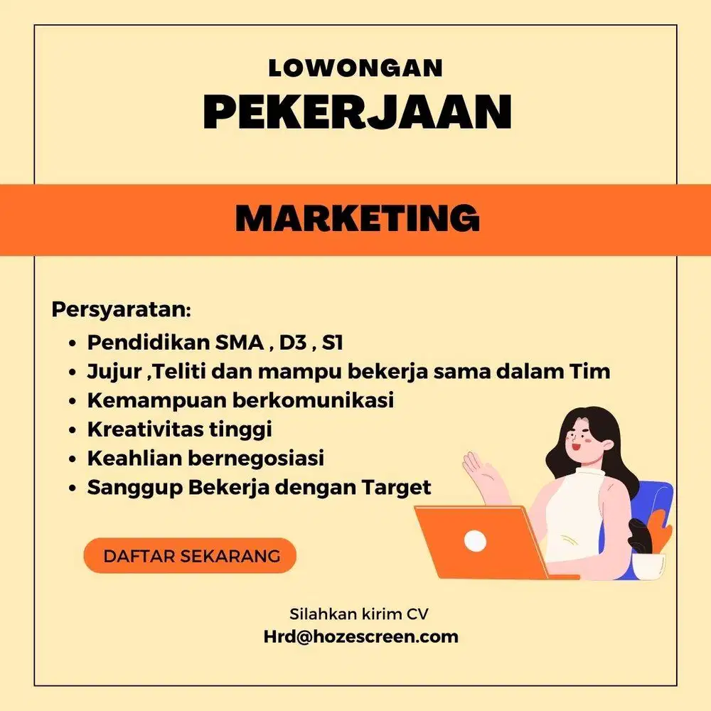 LOWONGAN MARKETING / SALES