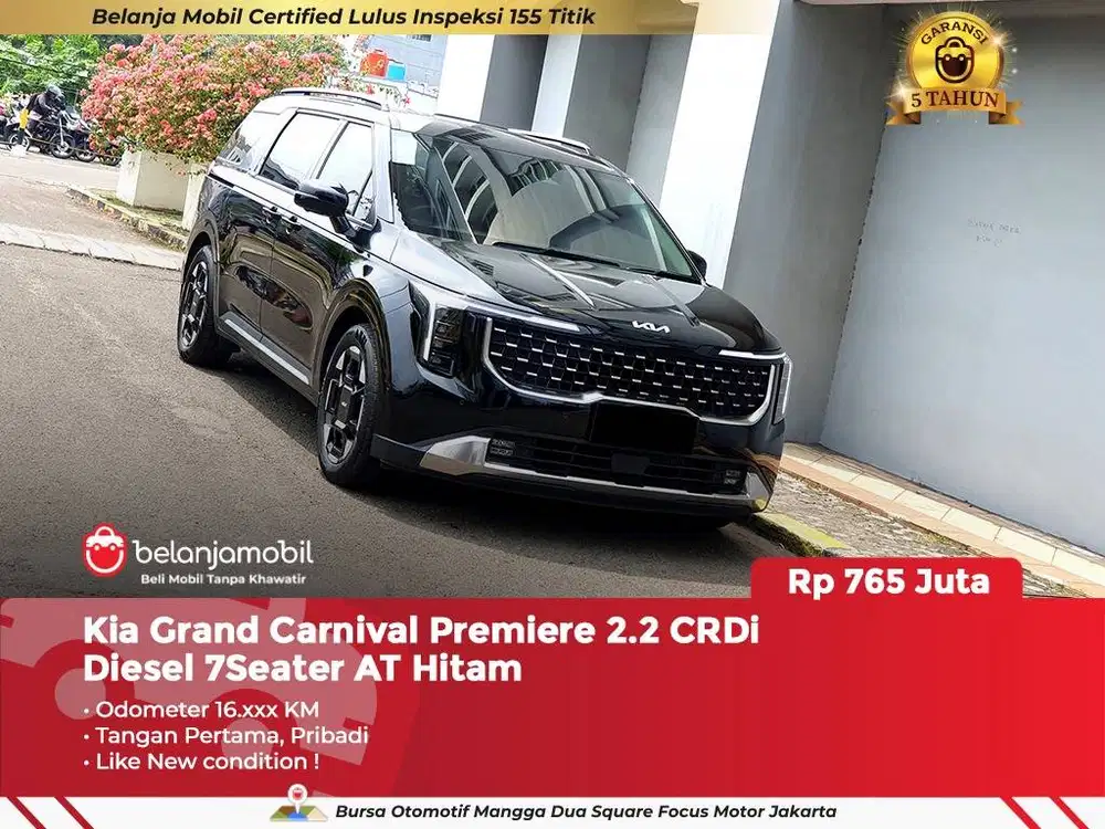 [ GARANSI 5TH ] Kia Grand Carnival Premiere 2.2 7 Seater 2024 2025