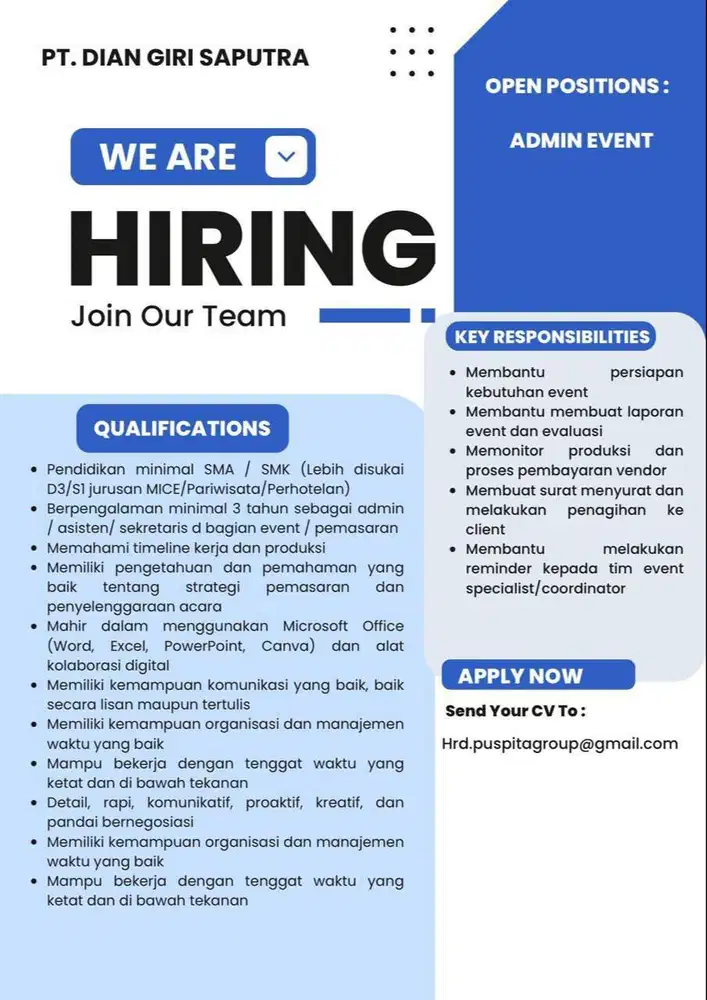 Admin Event dan Admin Procurement