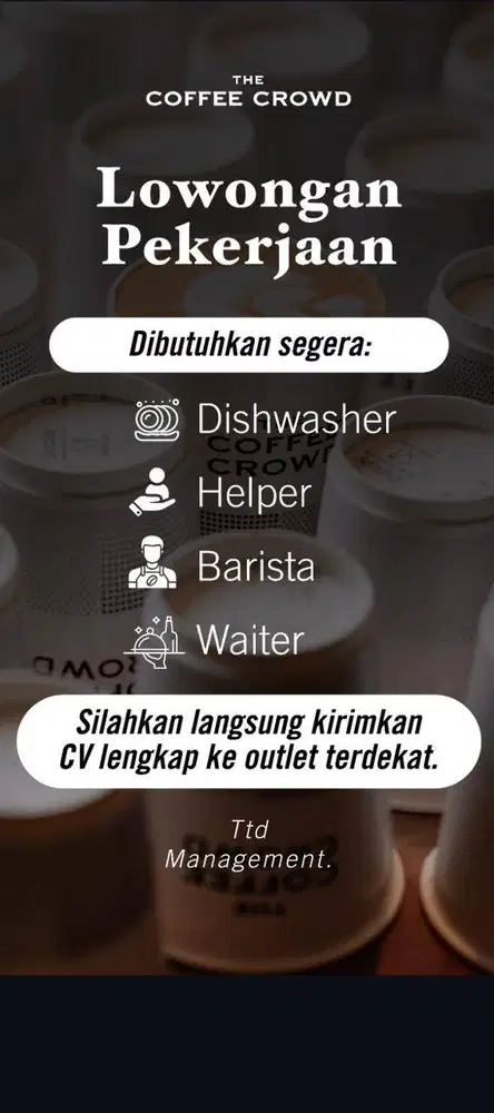 Lowongan Kerja The Coffee Crowd