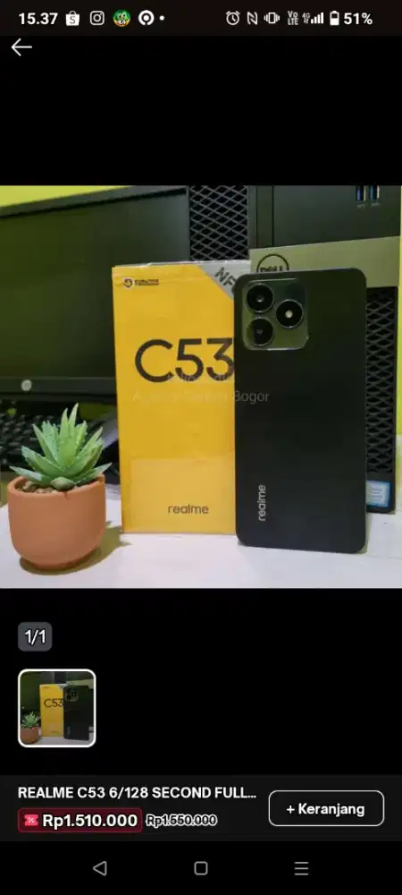 Di jual Hp realme C53 ram 6/128 full set