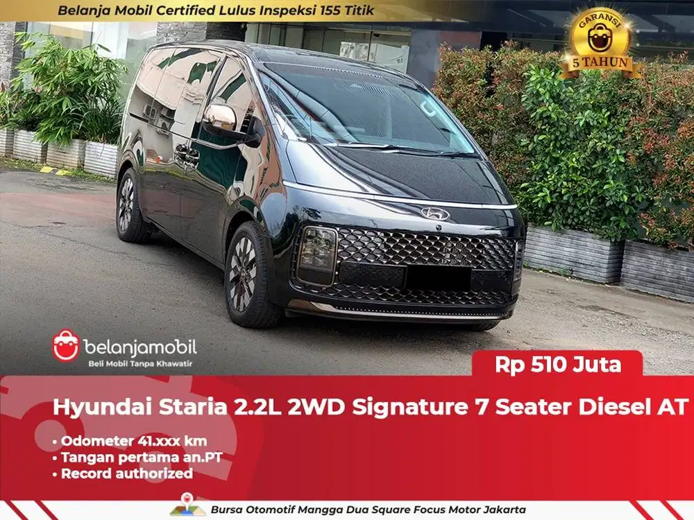 [ GARANSI 5TH ] Hyundai Staria 2.2L 2WD Signature Diesel AT 2022/2023