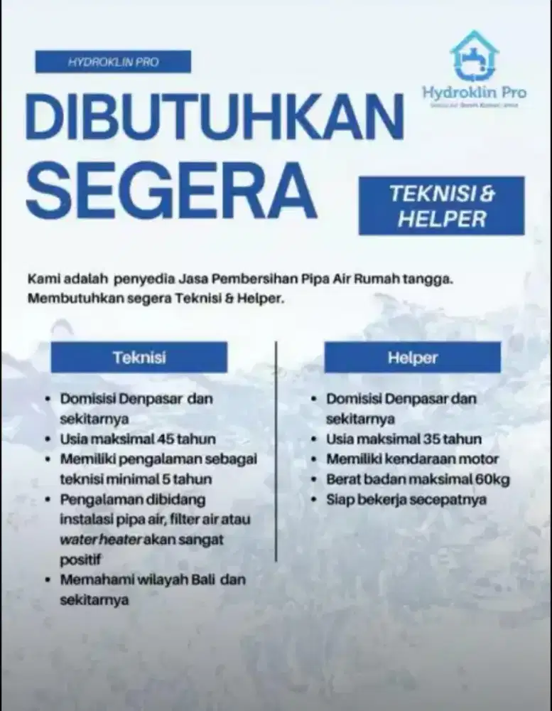 jasa pembersih pipa air bersih