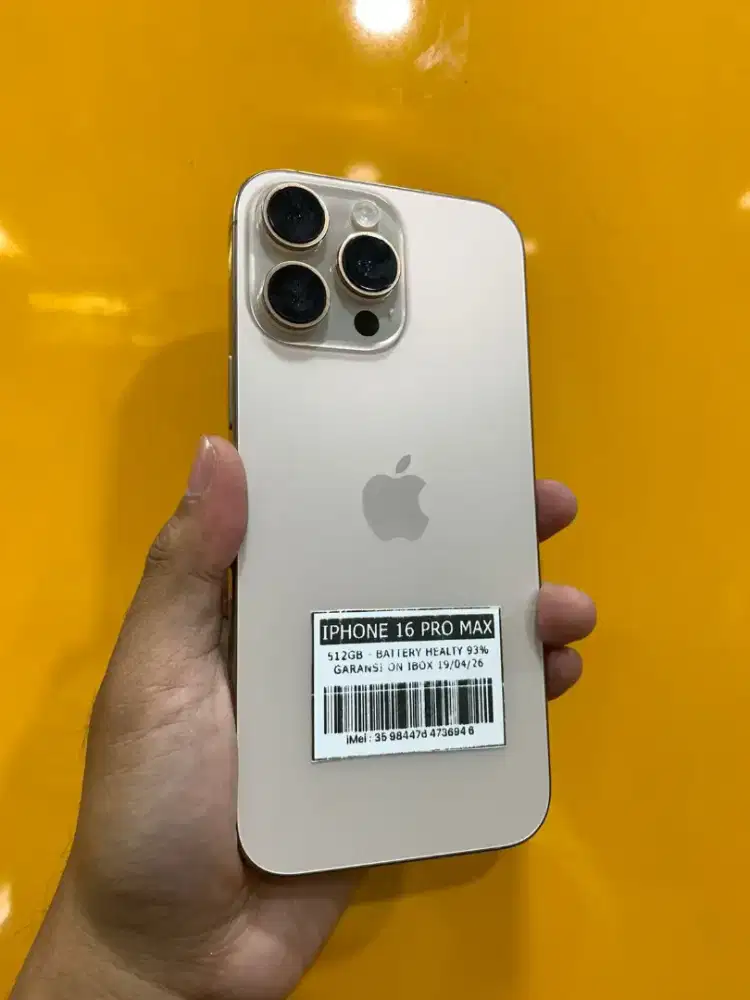 iPhone 16 Pro Max 512GB Garansi ON iBox 19 April 2026 Battery 93%