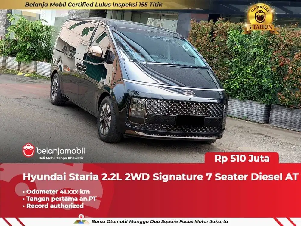 [ GARANSI 5TH ] Hyundai Staria 2.2L 2WD Signature Diesel AT 2022/2023