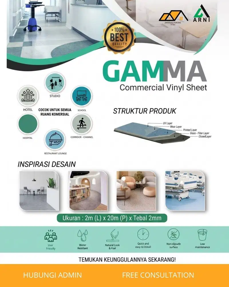 Vinyl Roll Gamma Series|Tebal 2mm Kisaba