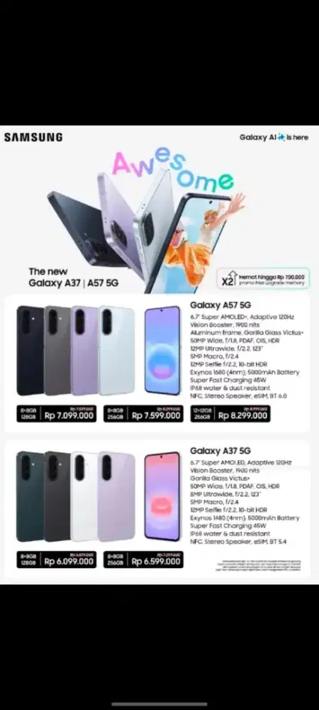 Samsung A57 banyak promonya