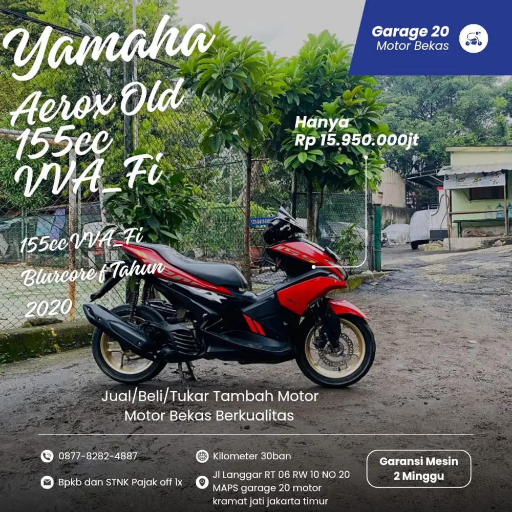 Yamaha Aerox Old 155cc VVA_Fi Bluecore Tahun 2020
