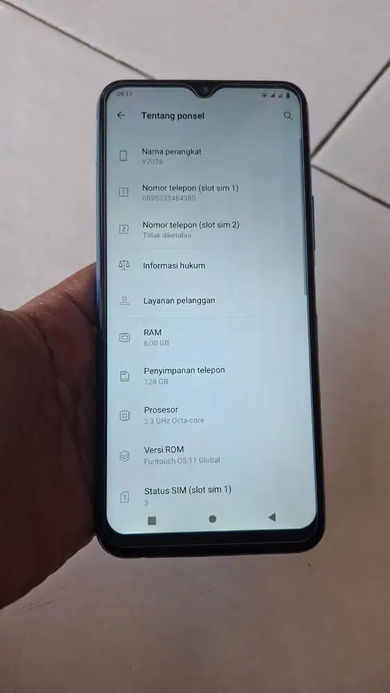 vivo y12s 6/128 mulus batangan