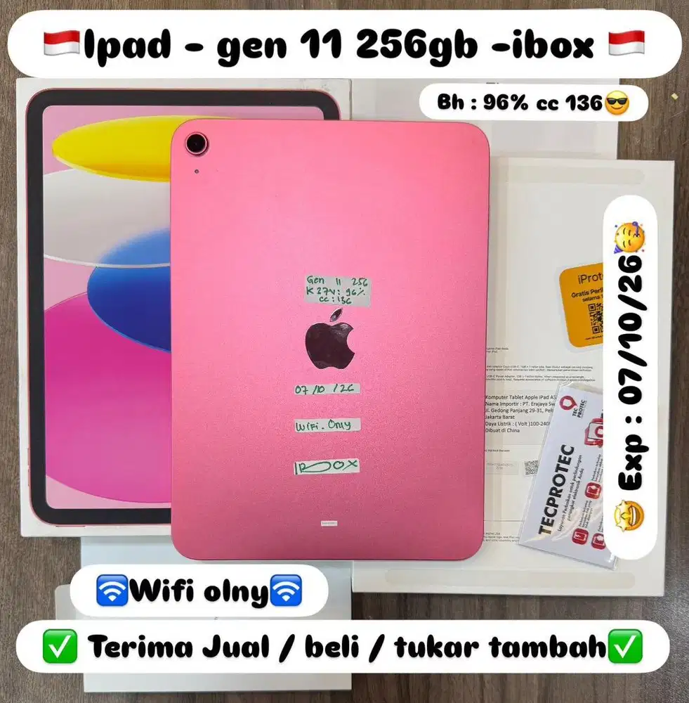 ipad gen 11 256gb fullset
