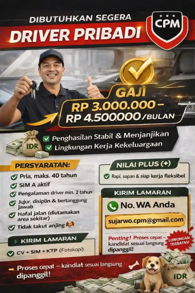 Lowongan Kerja Supir Pribadi