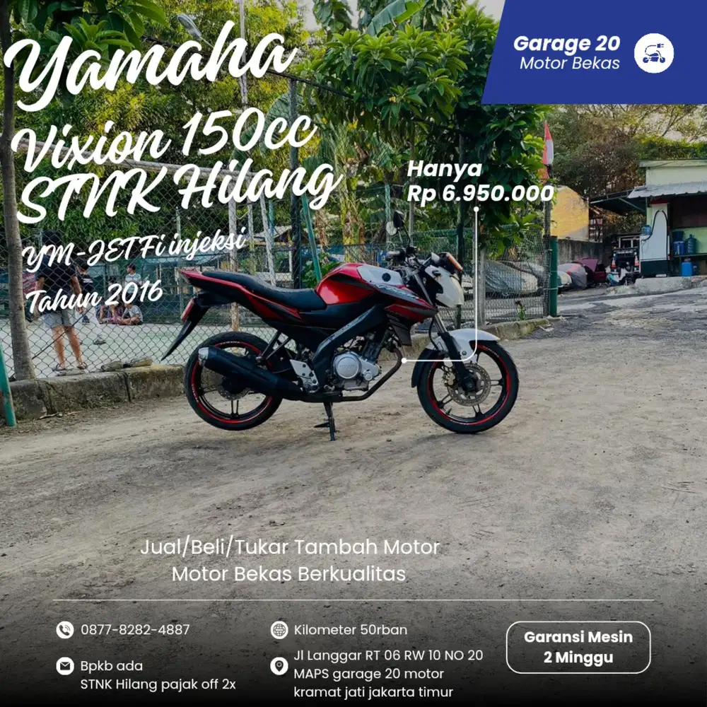 Yamaha Vixion Advance 150cc STNK Hilang Ymjet-Fi Tahun 2016