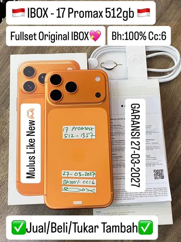 iphone 17 promax 512gb ibox fullset like new