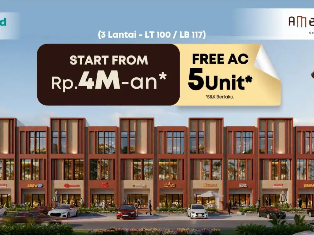 INVESTASI MEROKET! Jual Ruko Americano 3 Lantai Limited Edition - Harga Perdana, Untung Berlipat, Di Metland Menteng, Cakung