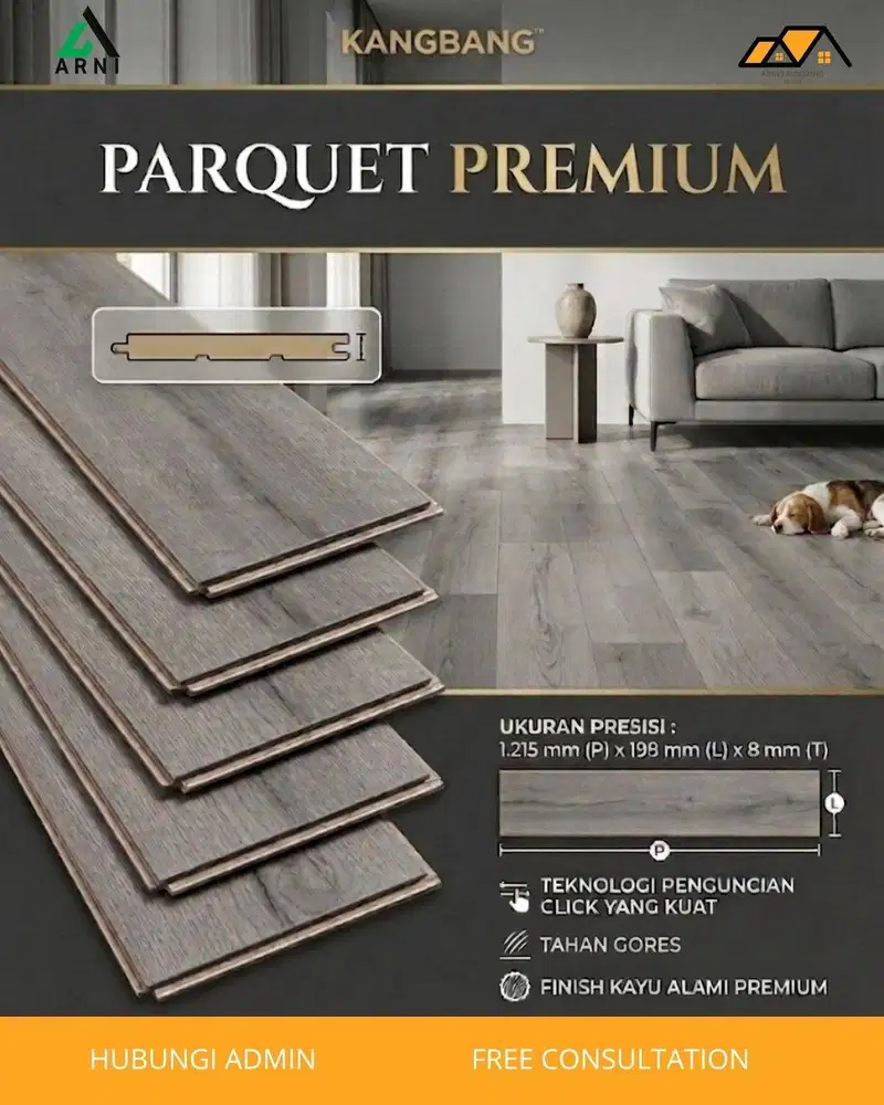 Lantai Kayu Parkit| Trebal 8mm| Flooring Parket Laminate