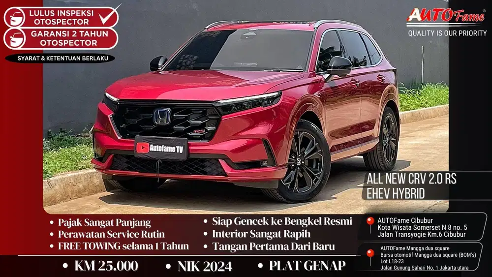 Honda All New CRV 2.0 RS eHEV Hybrid NIK 2024 Ignite Red On Black