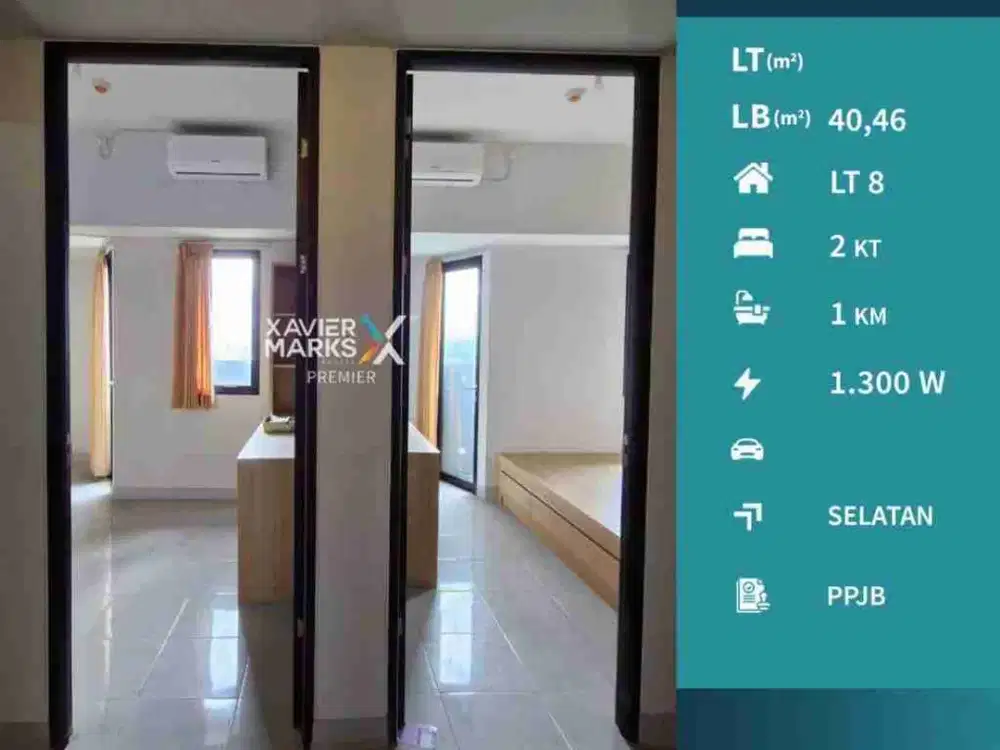 Dijual Unit Apartemen Begawan 2 BR  Lt. 8 Semi Furnish Seharga 1 BR Di Tlogomas, Malang