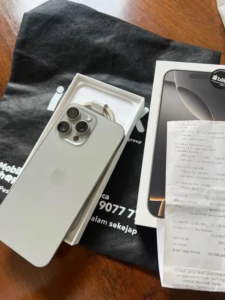 Iphone 16 pro max 256GB ibox blibli garansi On 2026 baterai 98%