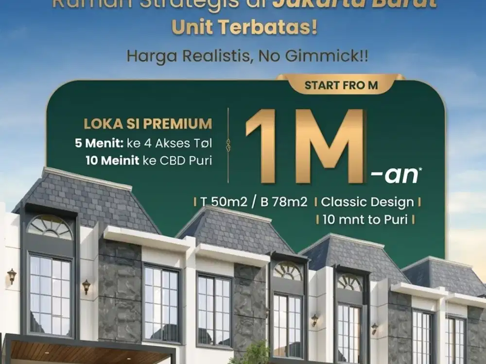 Rumah Modern Dkt Puri Mulai 1,5M-An | Anwa Residence Velmora – Free DP & Biaya Surat!