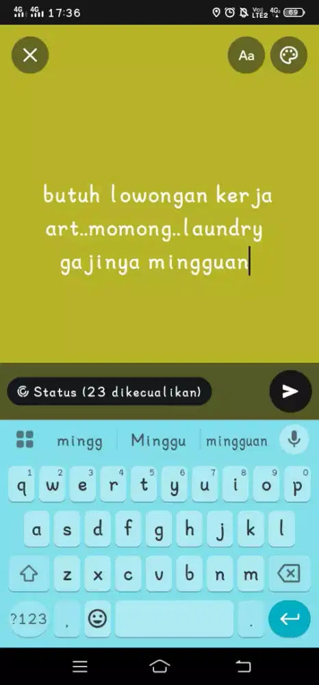 mencari pekerjaan art,momong anak pp dan laundry gajinya mingguan