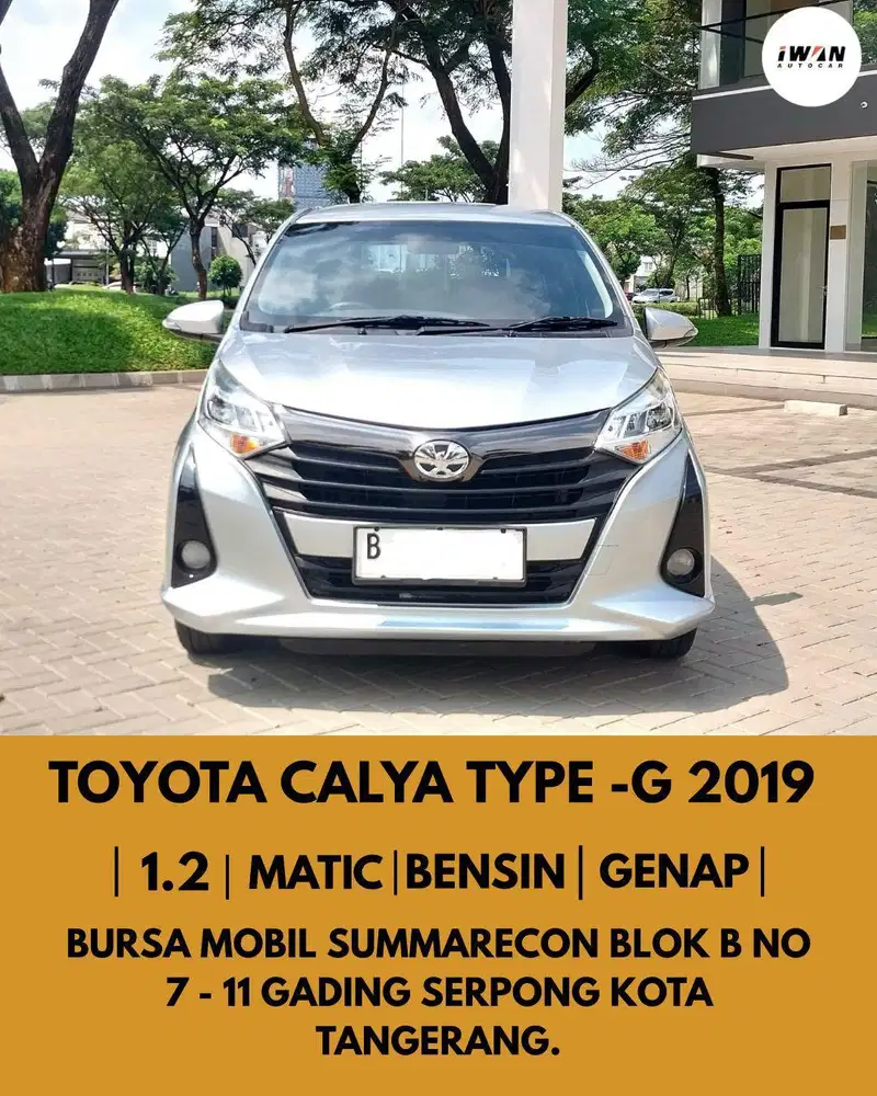 TOYOTA CALYA G 1.2 BENSIN AT 2019