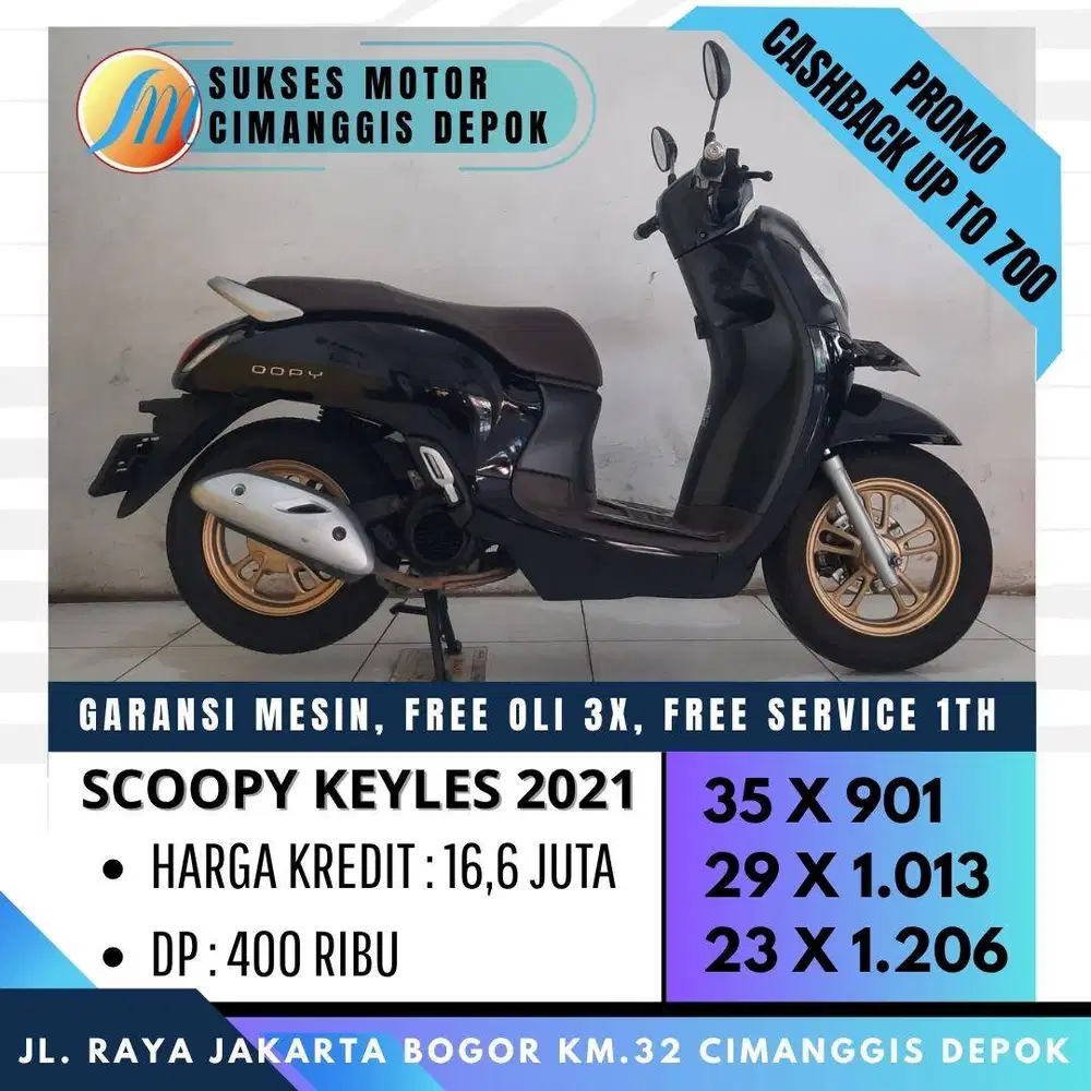 SCOOPY KEYLESS 2021 TERMURAH DP 400 PROMO FREE OLI3 [SUKSES MOTOR]