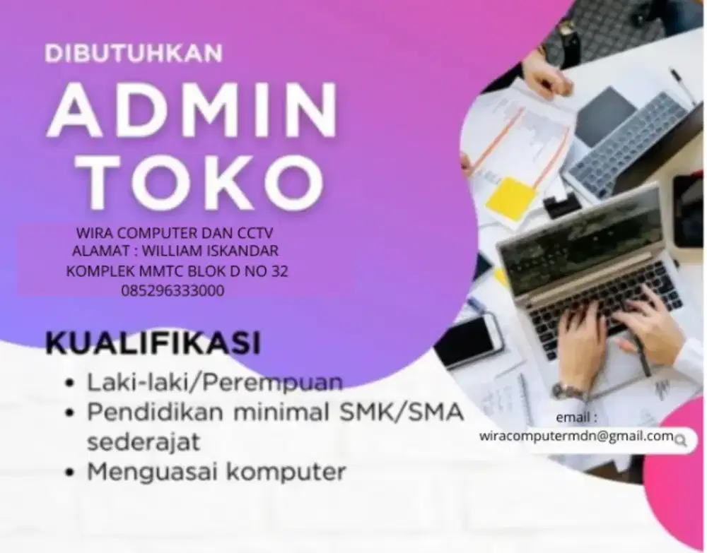 Lowongan kerja Admin