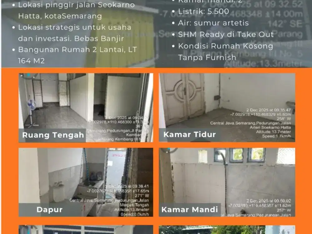 DIJUAL TANAH BESERTA BANGUNAN DEKAT JALAN RAYA