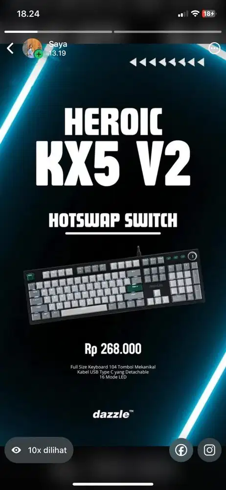 Rexus keyboard heroic KX5 V2