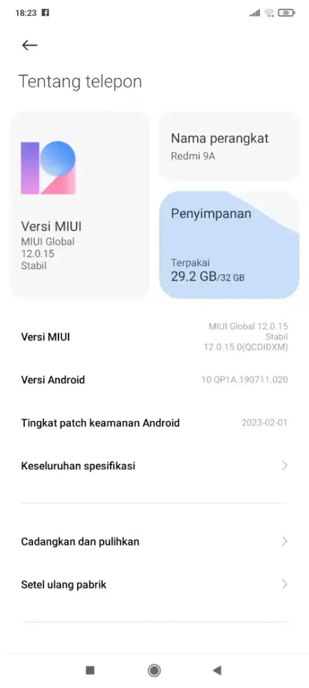 Redmi 9A ram 3/32