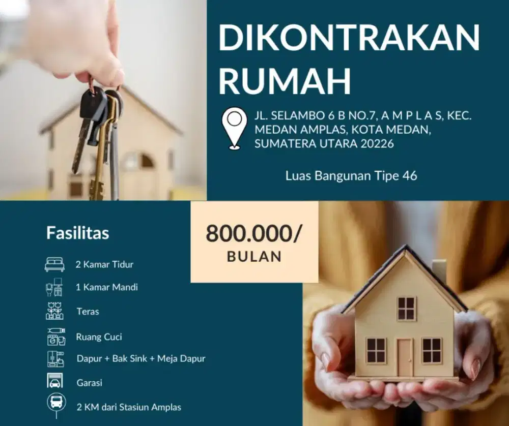 Dikontrakkan Rumah Dekat Dengan Terminal Amplas