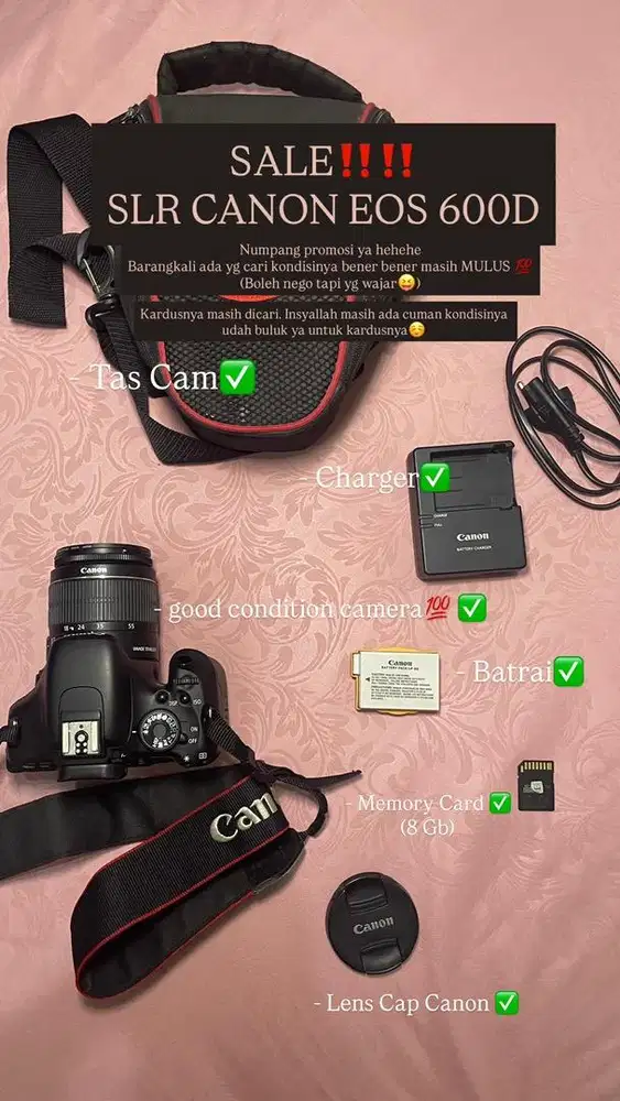 SALE CAMERA CANON 600D