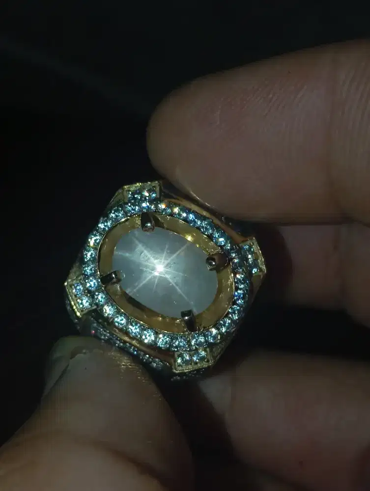 Star safir ceylon Srilanka no heated memo ring perak