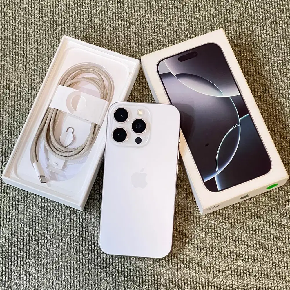 iPhone 16 Pro 128GB White Titanium iBox BH96 Mulus Fullset