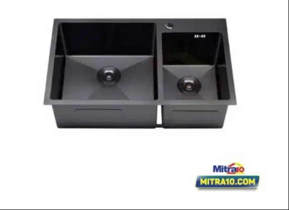 Kitchen Sink 2 Kolom Lavenia LVX-2367 80X48 Cm Hitam