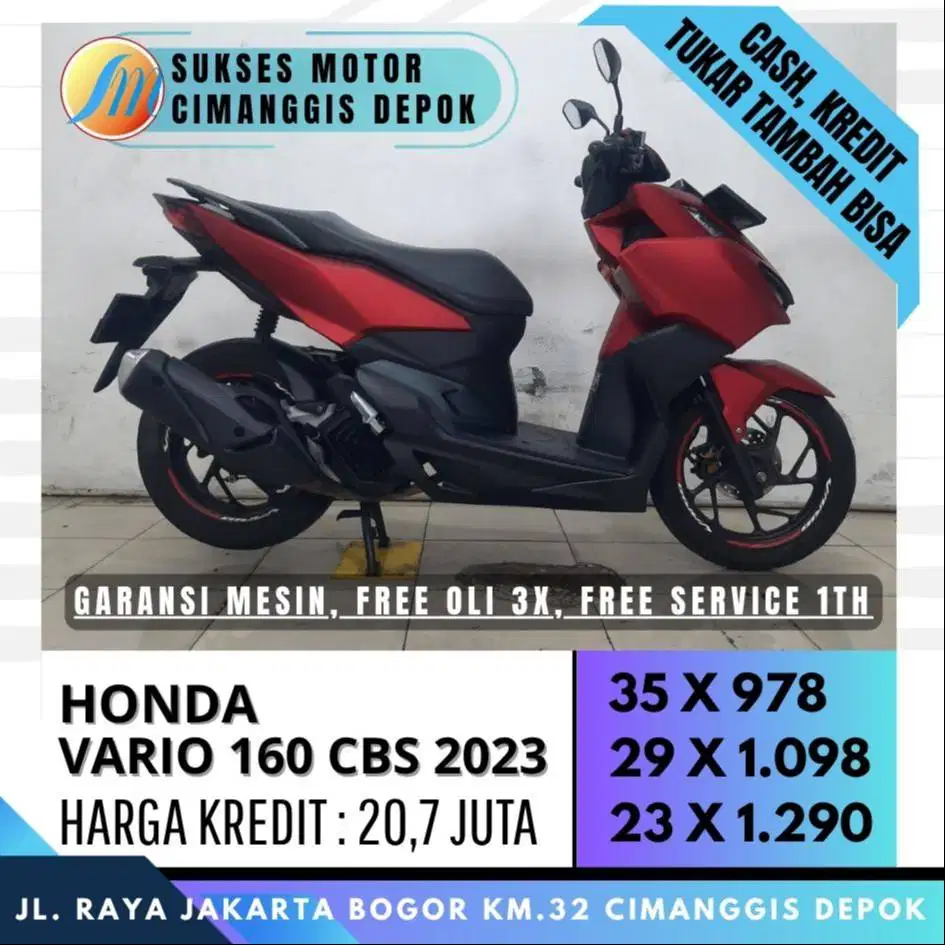 VARIO 160 CBS 2023 PROMO DP 600 CICILAN RINGAN [SUKSES MOTOR]