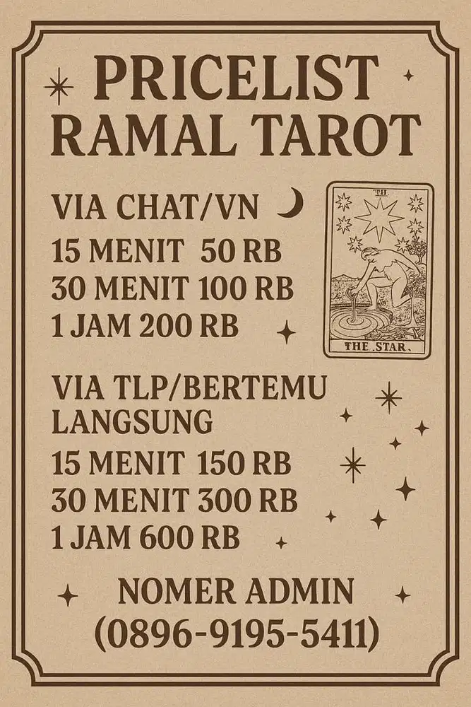 Jasa konsultasi ramal via kartu tarot dan bata batin