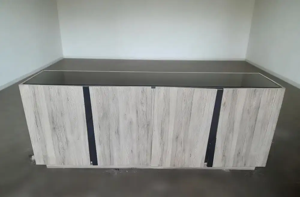 Desward TV kaca komb kayu partikel board