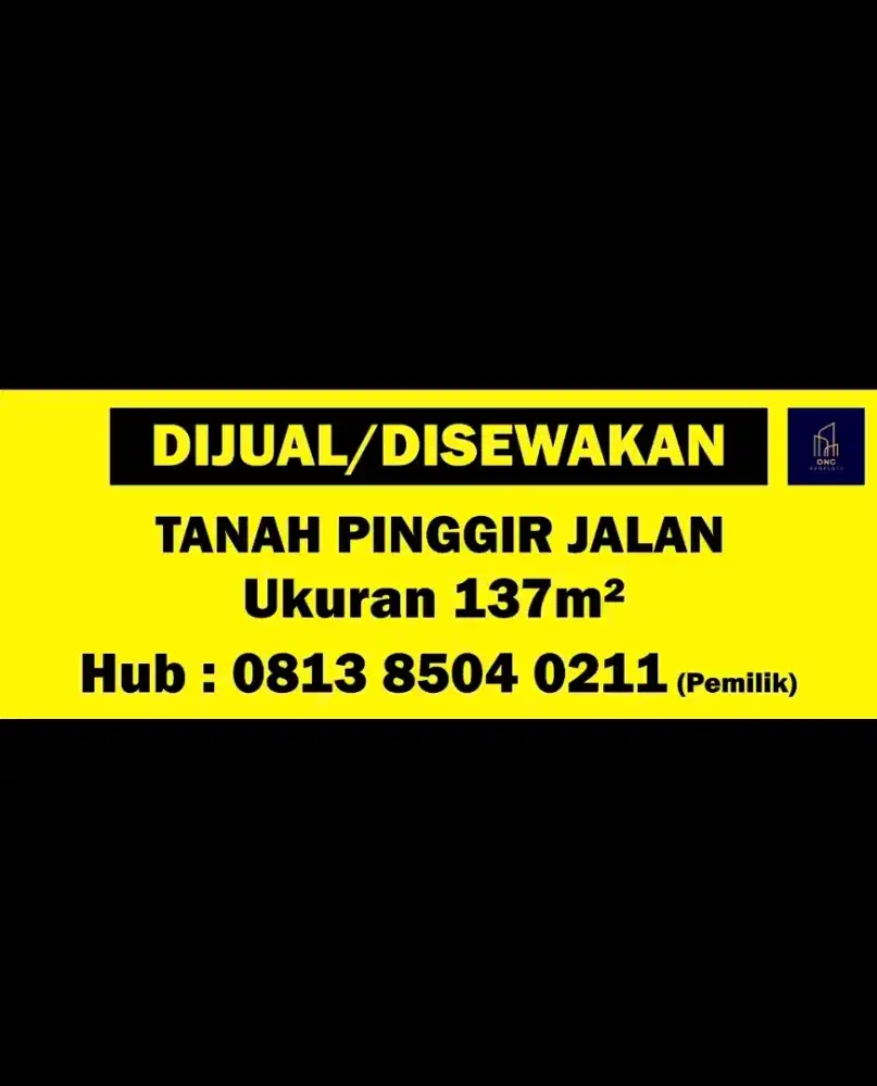 Dijual Tanah 137m2 Pinggir Pintu Toll BSD Timur 2