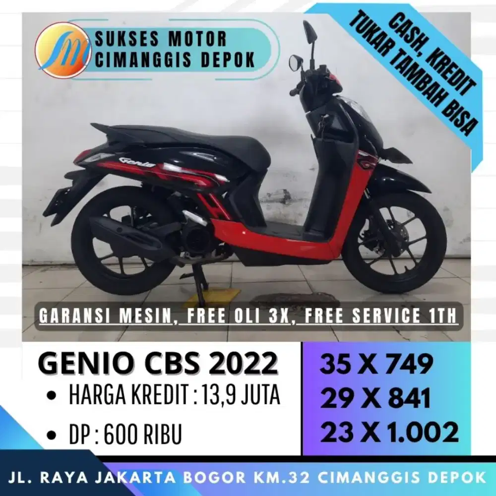 GENIO CBS 2022 PROMO KREDIT DP 600 CICILAN RINGAN [SUKSES MOTOR]