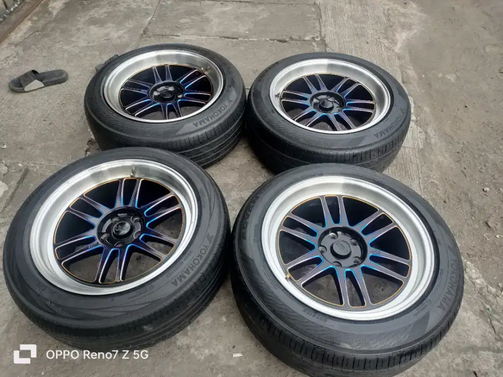 velg hsr r18 pcd 5 x114 lebar 9 + ban 80%