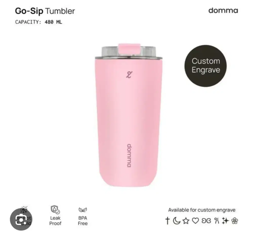 TUMBLER DOMMA GO SHIP 480 ml BARU DIJUAL BU