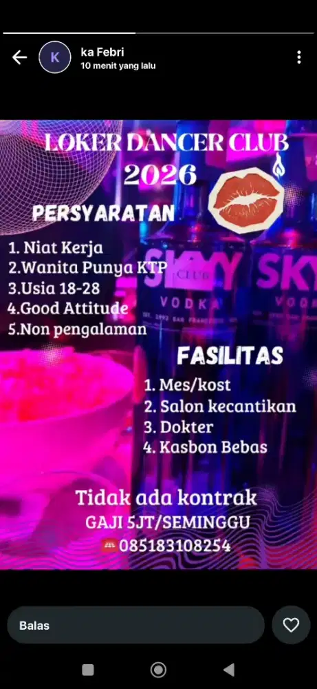 LOWONGAN DANCER  WANITA