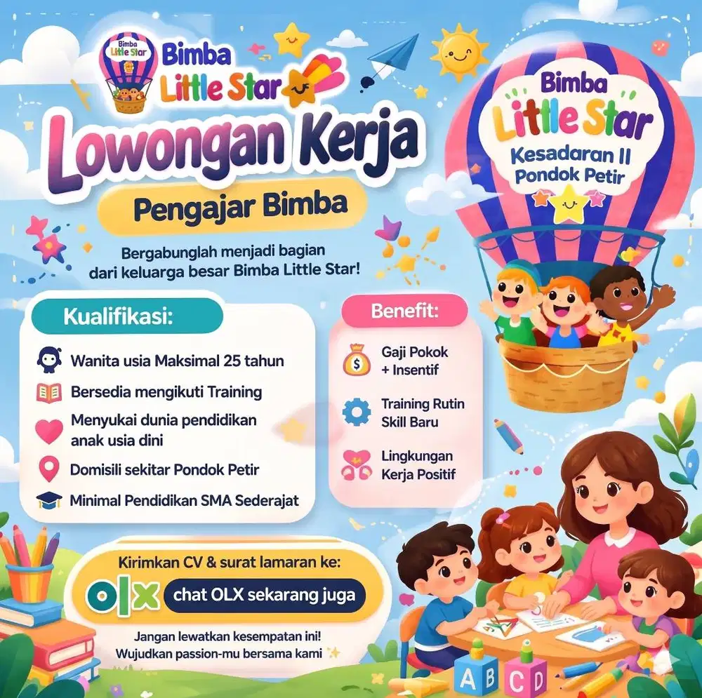 Dicari Pengajar Bimba di Pondok Petir Depok