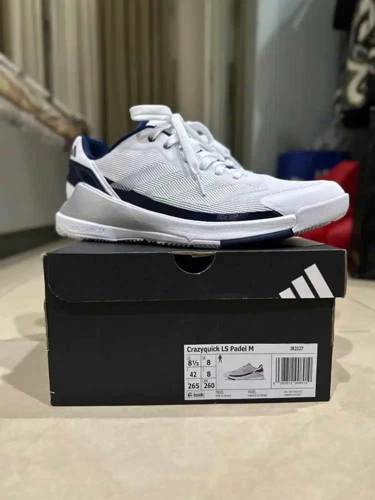 Padel Adidas Crazyquick LS White Navy 42 like new babolat bullpadel